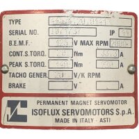 ISOFLUX SERVOMOTORS 445.4.20.0141 Perm. Magnet Servomotor