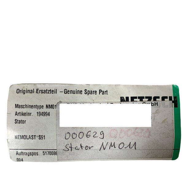 NETZSCH Stator für NEMOLAST S91, 260,00
