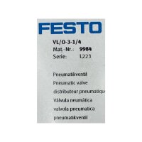FESTO VL/O-3-1/4 9984 Pneumatikventil Ventil