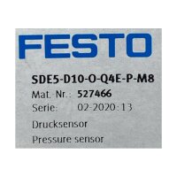 FESTO SDE5-D10-O-Q4E-P-M8 Drucksensor Sensor 527466