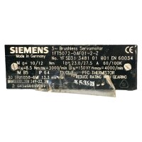 Siemens 1FT5072-0AF01-2-Z Brushless Servomotor