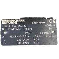 BRINKMANN PUMPS SFL650/450+001 Kühlmittelpumpe 400l/min