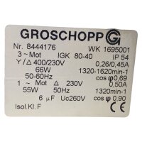 GROSCHOPP 55W 50Hz WK 1695001 Getriebemotor