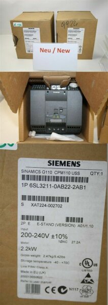 SIEMENS G110 CPM110 USS 6SL3211-0AB22-2AB1 Frequenzumrichter