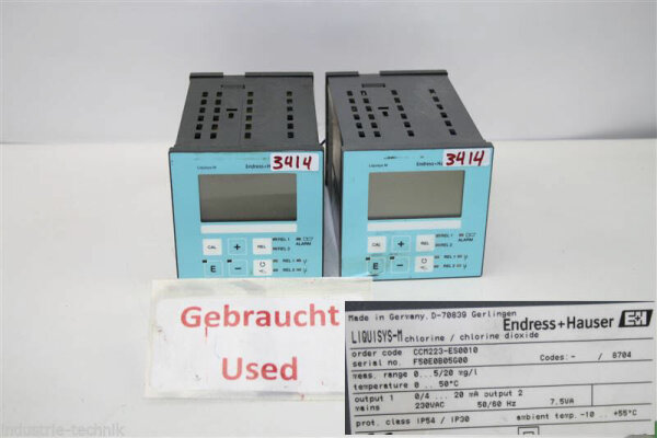 Endress Hauser LIQUISYS-M CHLORINE Messumformer ccm223-es0010