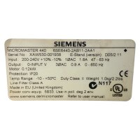 Siemens MICROMASTER 440 Frequenzumrichter 6SE6440-2AB11-2AA1