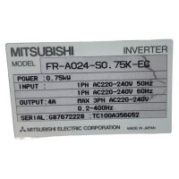MITSUBISHI FR-A024-SO.75K-EC Frequenzumrichter 0,75KW