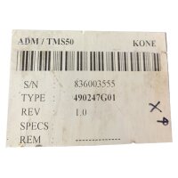 KONE 490247G01 ADM TMS50 Microcomputer