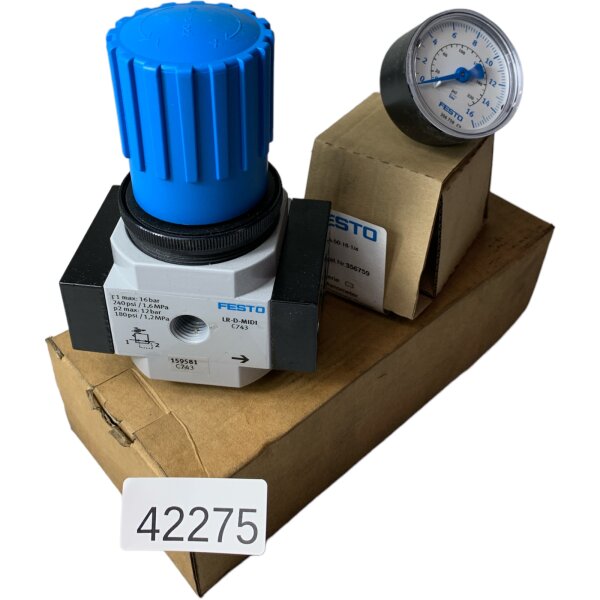 FESTO LR-1/2-D-MIDI 159581 Druckregelventil mit Manometer MA-50-16-1/4 356759