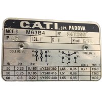 C.A.T.I 0,18 KW 13 min M63B4 Getriebemotor Gearbox