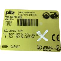 Pilz PNOZ 3 24 V DC 5S1O Sicherheitsrelais Relais 474894 112763