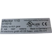 IFM efector 110 G1501S Sicherheitsschaltgerät 035014