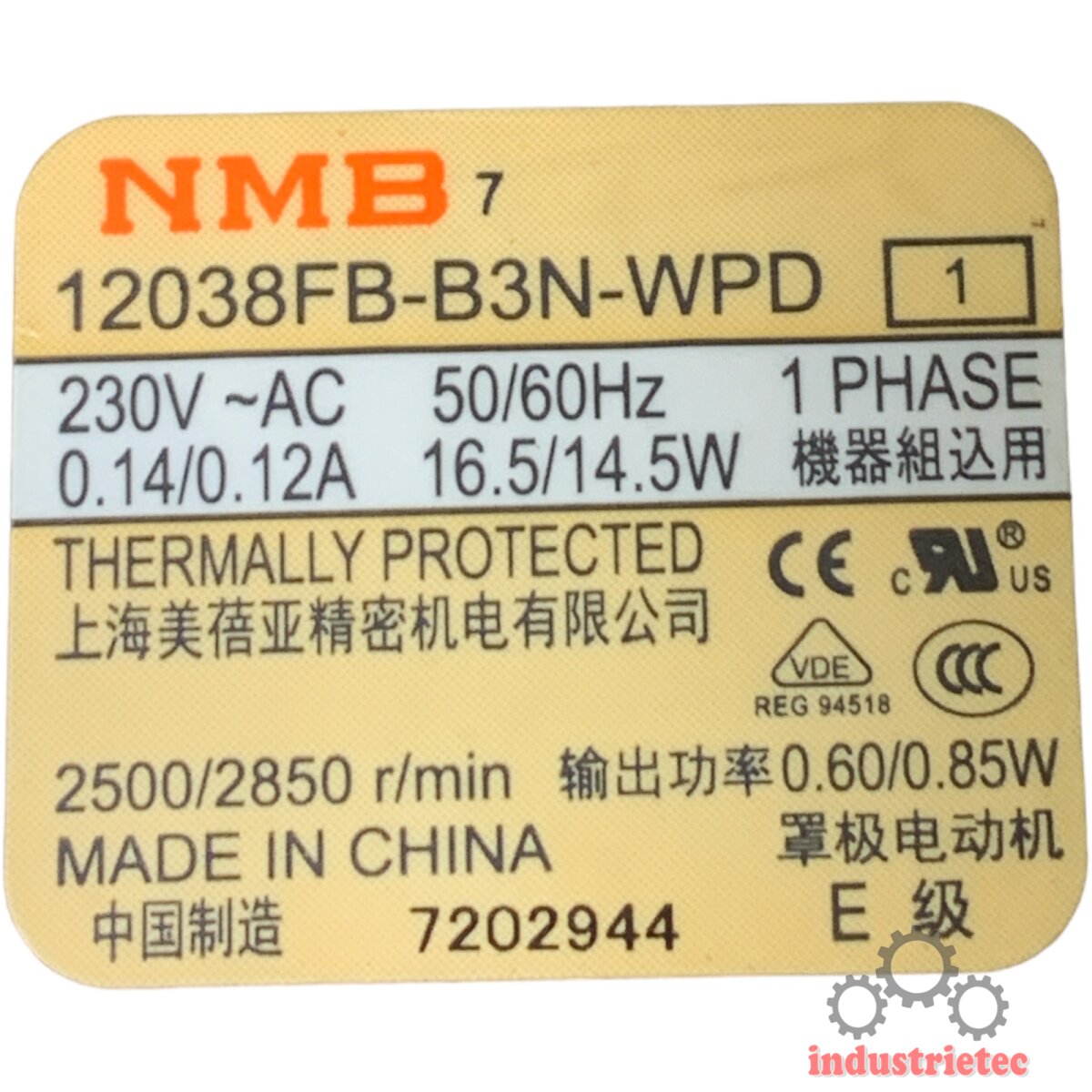 NMB 12038FB-B3N-WPD Lüfter
