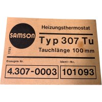 Samson 307 Tub Temperaturregler Regler 101093