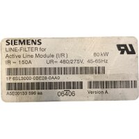 Siemens 6SL3000-0BE28-0AA0 Line Filter