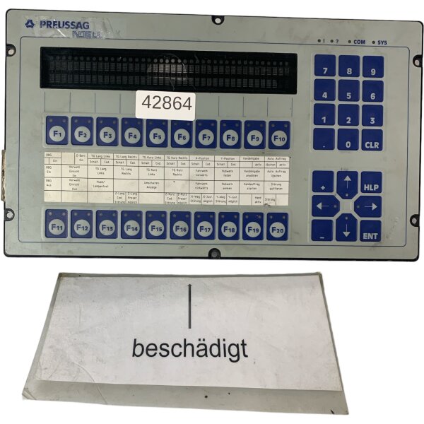 Beschädigt! PREUSSAG NOELL PCS900 Bedienkonsole 09859