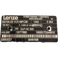 Lenze MCS 09F38-RS0B0-Z0D0-St5S00N-R0SU Servomotor inkl. GST05-2S VCR 09FC38