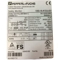 Pepperl + Fuchs VAS-1A-K12-U-S1 Sicherheitsmonitor