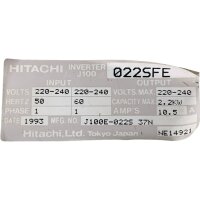 Hitachi J100 022SFE Frequenzumrichter 0,4kW