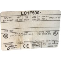 Telemecanique SQUARE D  LC1 F5004  LC1F500 Magnetic Schütz