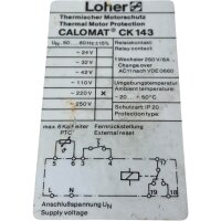 Loher CALOMAT CK143 Thermischer Motorschutz