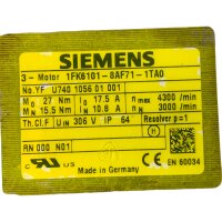 Siemens 1FK6101-8AF71-1TA0 Servomotor