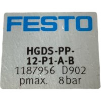 SET INHALT 2 STÜCK! FESTO HGDS-PP-12-P1-A-B 1187956...