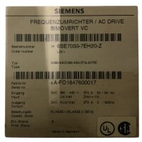 Siemens 6SE7033-7EH20-Z Frequenzumrichter AC Drive...