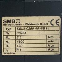 SMB SBL3-0250-45-4/BS4 Servomotor