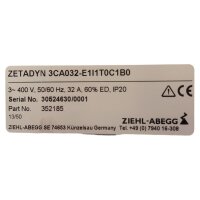 ZIEHL-ABEGG ZETADYN 3CA032-E1I1T0C1B0 352185 Wechselrichter