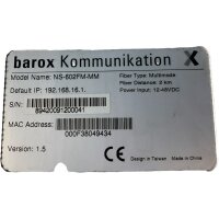 barox Kommunikation NS-602FM-MM Switch Multimode