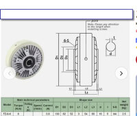 Magnetische Pulver Bremse Hohlwelle 16 mm 6Nm DC 24 1000 min