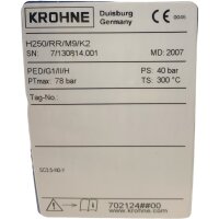 KROHNE H250 Durchflussmesser H250/RR/M9/K2 40bar