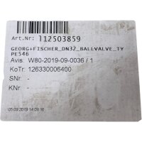 Georg+Fischer Typ 546 Pro DN32 Kugelhahn Ballvalve