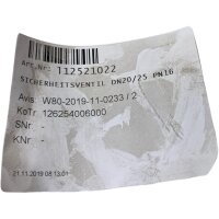 Niezgodka TYP 1.1C DN 20/25 Sicherheitsventil Ventil 1,8bar