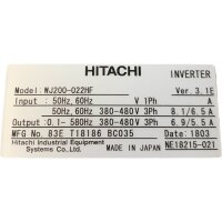 Hitachi WJ200 Inverter WJ200-22HF 2,2kW