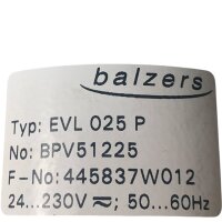 Balzer EVL025P elektropneumatisches Winkelventil BVP51225