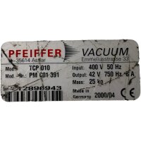 Pfeiffer TCP 010  Vakuum Turbo Pumpe 750Hz