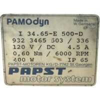 PAPST Motor PAMOdyn  34.65-E 500-D Servomotor