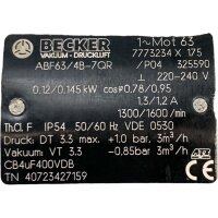Becker ABF63-4B-7QR Vakuumpumpe + Isolationsprüfgerät