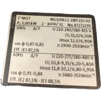 Grundfos MG100LC2-28FF215-H3 3kW 2900min Motor