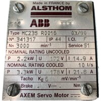 ALSTHOM ABB AXEM MC23S R0016 Servomnotor 2,2kW