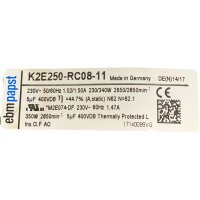 ebmpapst K2E250-RC08-11 Radialventilator...