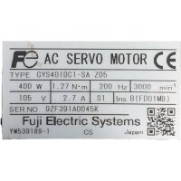 Fuji Electric GYS401DC1-SA ZD5 AC Servomotor