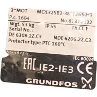 Grundfos MG132SB2-38FF265-H3 7,5kW Elektromotor 2910min 50Hz