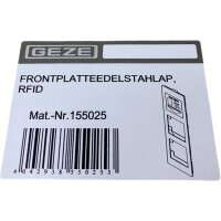 GEZE 155025 Frontplatte Edelstahl AP