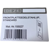 GEZE Frontplatteedelstahl Standard 155027