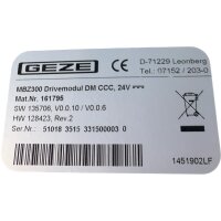 GEZE MBZ300 Drivemodul MODUL DM CCC 161795