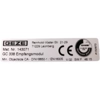 GEZE GC 338 Empfangsmodul Modul 143071