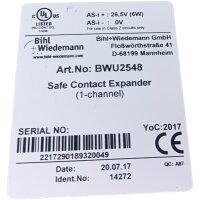 Bihl+Wiedemann BWU2548 Sichere Kontakterweiterung